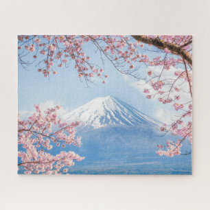 Quebra-cabeça Gelo e neve Cherry Blossoms Mt. Fuji Japão