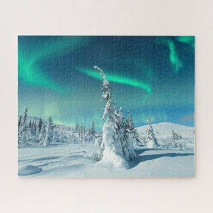 Quebra-cabeça Gelo e neve Luzes Nortes, Lapónia, Finlândia