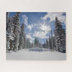 Quebra-cabeça Gelo e neve Sunrise Winter Snow Alberta, Canadá