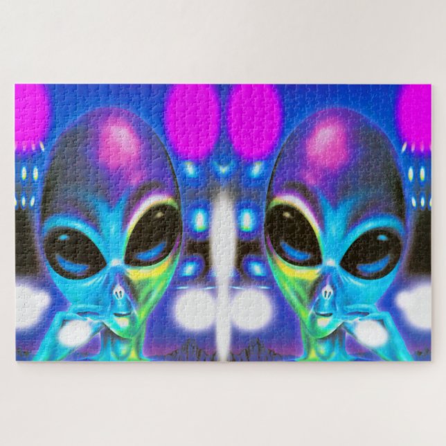 Quebra-cabeça gêmeos alienígenas (Horizontal)