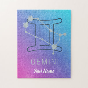 Quebra-cabeça Gemini Zodiac - Sinal de Estrela Watercolor Horosc