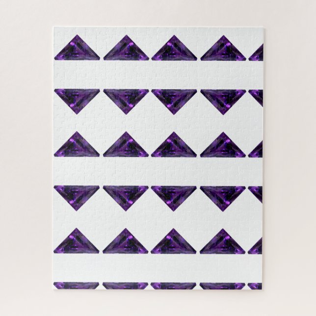 Quebra-cabeça Gemstone do Triângulo Ametista Roxo (Vertical)