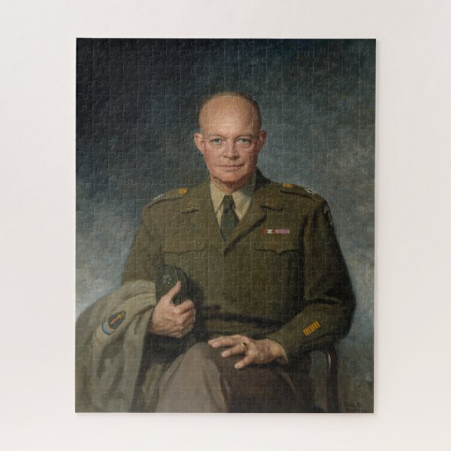 Quebra-cabeça General Dwight Eisenhower 5 Star - Retrato Pintado (Vertical)
