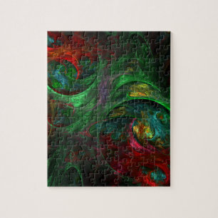 Quebra-cabeça Genesis Abstrato Art Verde