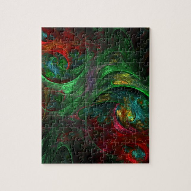 Quebra-cabeça Genesis Abstrato Art Verde (Vertical)
