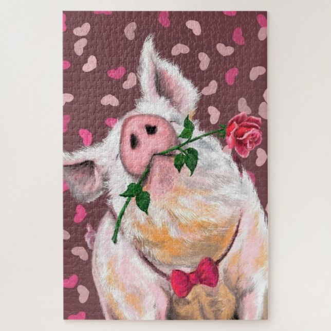 Quebra-cabeça Gentleman Pig - Amor (Vertical)