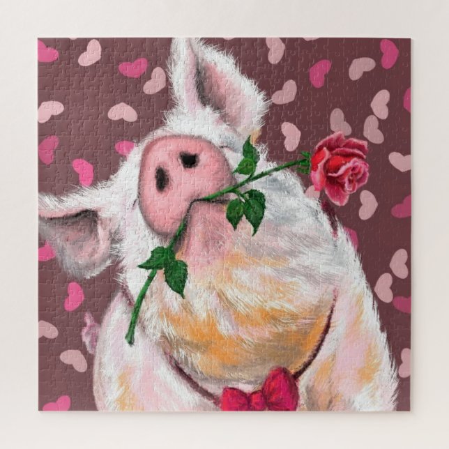 Quebra-cabeça Gentleman Pig - Romântico (Vertical)