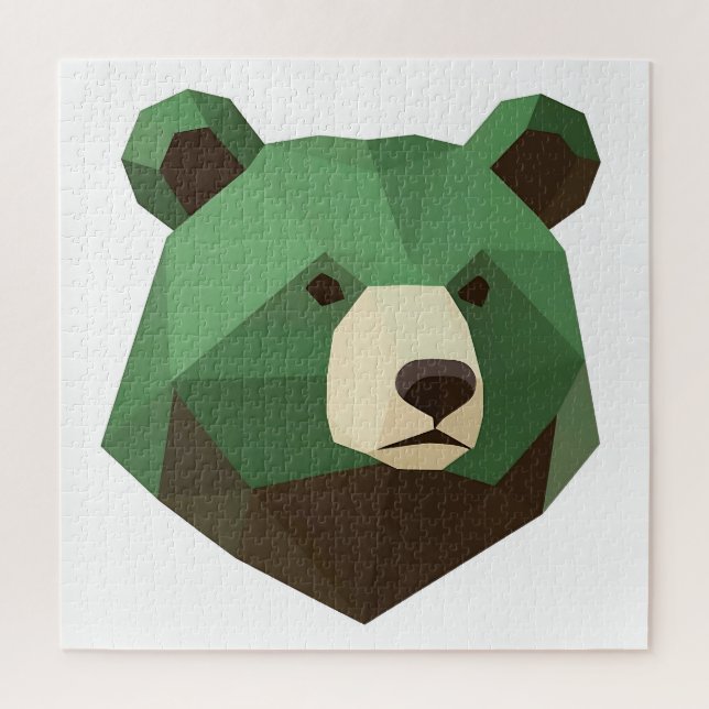 Quebra-cabeça Geometric Bear Head Low Poly (Vertical)