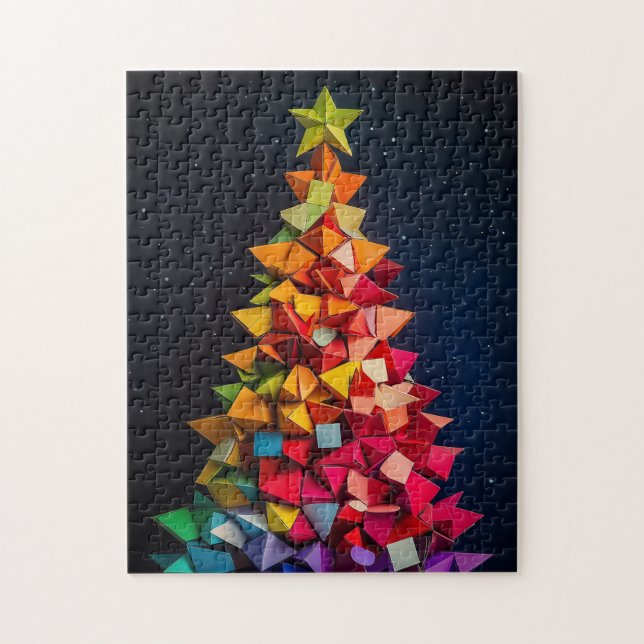 Quebra-cabeça Geometric rainbow Christmas tree (Vertical)