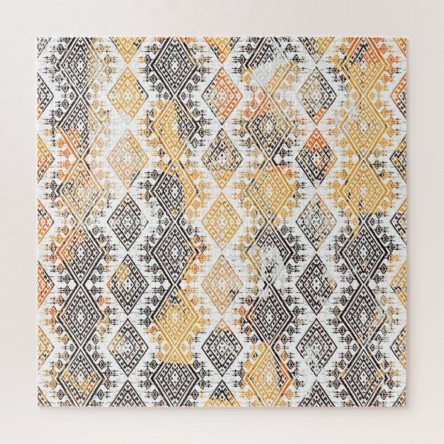 Quebra-cabeça Geométrica Boho Tribal: Padrão em Desconforto. (Vertical)