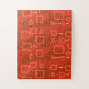 Quebra-cabeça Geométrico Abstrato Caprichoso Vermelho