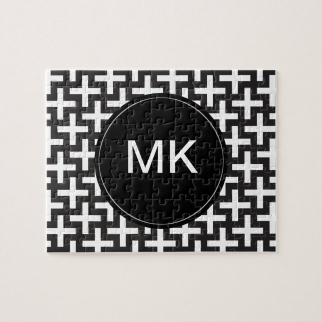 Quebra-cabeça Geométrico preto e branco (Horizontal)