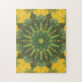 Quebra-cabeça geométricos do caleidoscópio amarelo