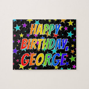 Quebra-cabeça "GEORGE" Primeiro Nome, Diversão "FELIZ ANIVERSÁ