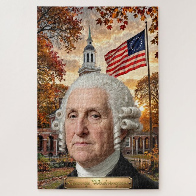 Quebra-cabeça George Washington: 1º Presidente dos EUA (Vertical)