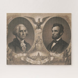 Quebra-cabeça George Washington Abraham Lincoln Eagle Patriótico
