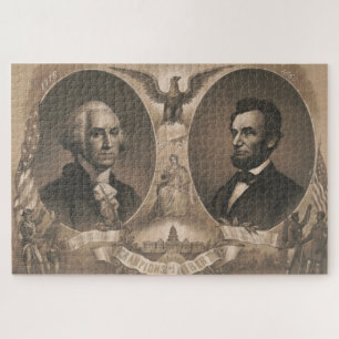 Quebra-cabeça George Washington Abraham Lincoln Eagle Vintage EU