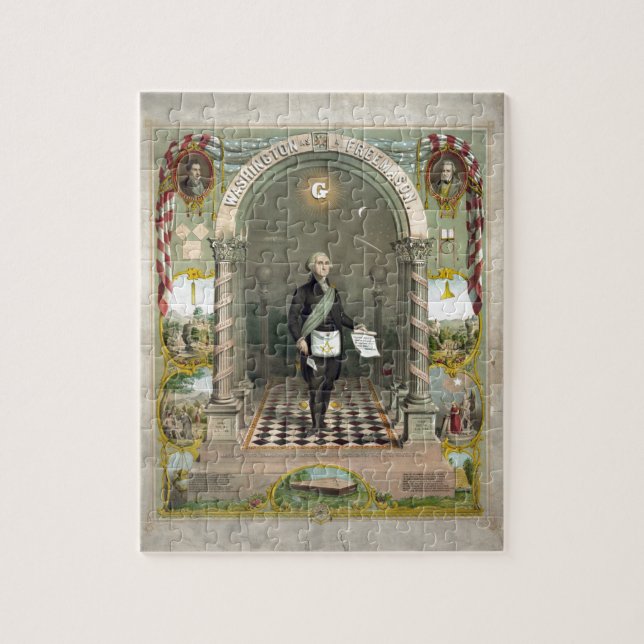 Quebra-cabeça George Washington como Freemason (Vertical)
