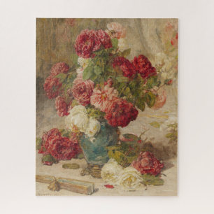 Quebra-cabeça Georges Jeannin - Uma Vida Estática com Rosas em u
