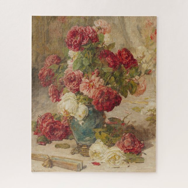 Quebra-cabeça Georges Jeannin - Uma Vida Estática com Rosas em u (Vertical)