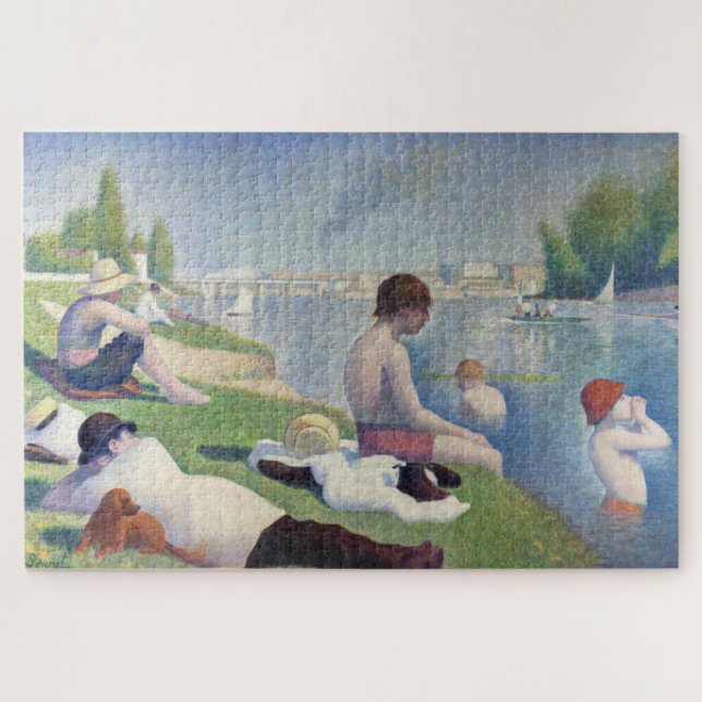 Quebra-cabeça Georges Seurat - Banhistas em Asnieres (Horizontal)