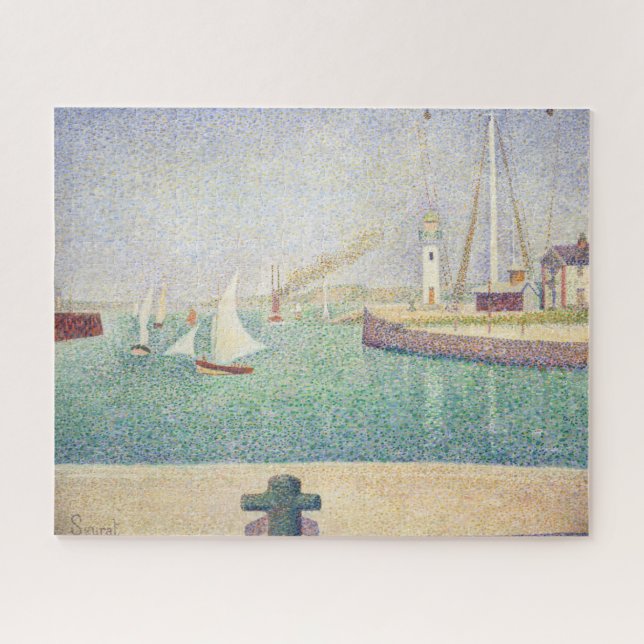 Quebra-cabeça Georges Seurat - Entrada do porto de Honfleur (Horizontal)