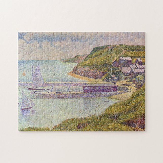 Quebra-cabeça Georges Seurat - Port-en-Bessin em High Tide (Horizontal)