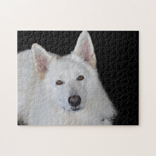 Quebra-cabeça German shepherd Branco Jigsaws. (Horizontal)
