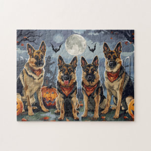 Quebra-cabeça German shepherd Halloween Spooky