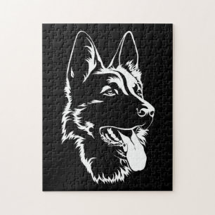 Quebra-cabeça German shepherd Preto E Branco