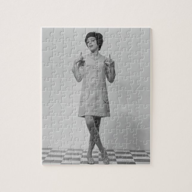 Quebra-cabeça Gesticular da mulher (Vertical)