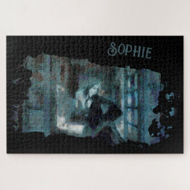 Quebra-cabeça Ghost Girl in Blue – Haunting Surreal Art