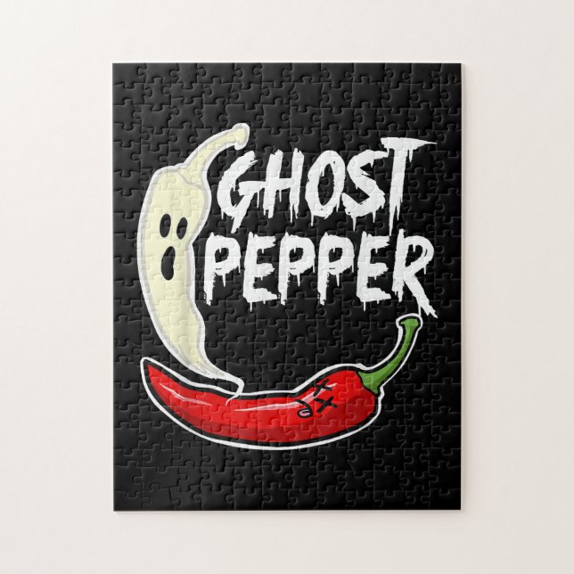 Quebra-cabeça Ghost Pepper Funny Spicy Hot Halloween Peppe (Vertical)