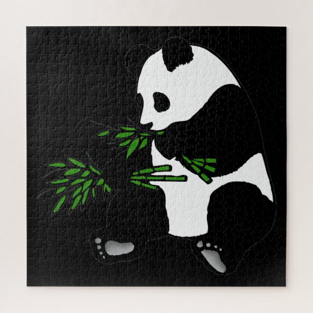 Quebra-cabeça Giant Panda Come Bamboo Black (Vertical)
