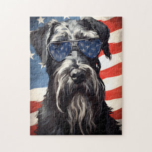 Quebra-cabeça Giant Schnauzer 4 de julho Dia da Independência