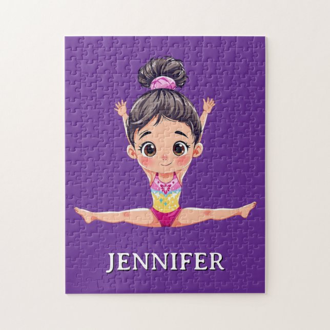 Quebra-cabeça Ginasta de Ginástica Personalizada Moderna e Tendê (Vertical)