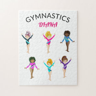 Quebra-cabeça ginástica 6 ginasta personalizada menina