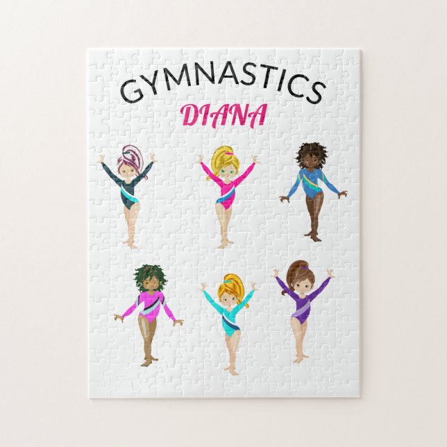 Quebra-cabeça ginástica 6 ginasta personalizada moça (Vertical)
