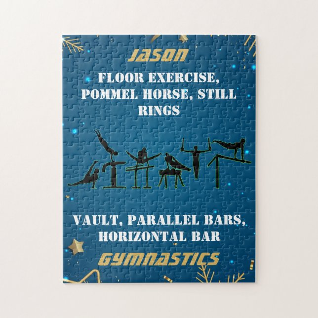 Quebra-cabeça Ginástica Dourada de inverno para Meninos Personal (Vertical)