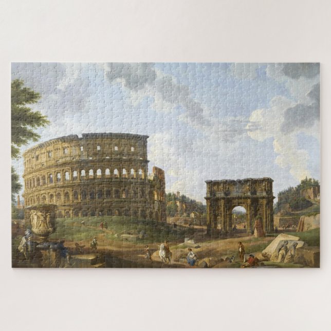 Quebra-cabeça Giovanni Paolo Panini Visão do Colosseum (Horizontal)