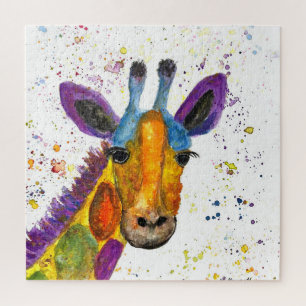 Quebra-cabeça Girafa Abstrato animais selvagens Arco-Íris