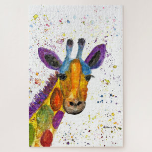 Quebra-cabeça Girafa Abstrato animais selvagens Arco-Íris