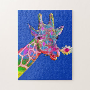 Quebra-cabeça Girafa da flor