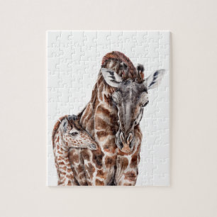 Quebra-cabeça Girafa da mãe com girafa do bebê