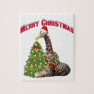 Quebra-cabeça Girafa de Natal