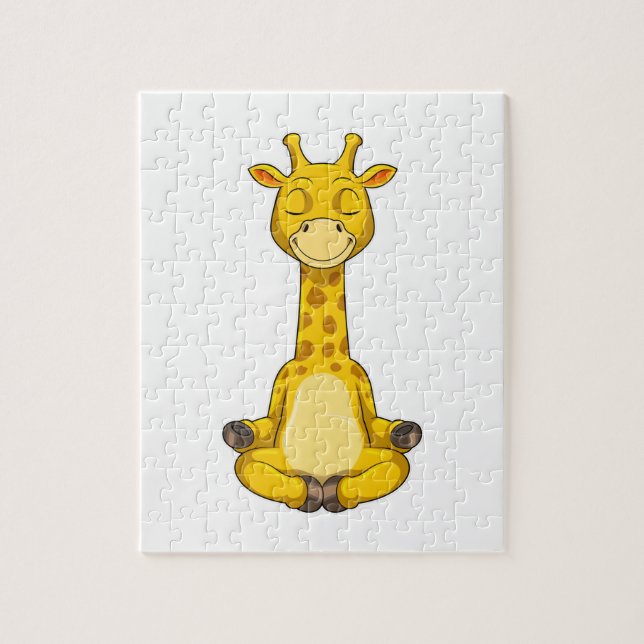 Quebra-cabeça Girafa na Meditação de Yoga (Vertical)