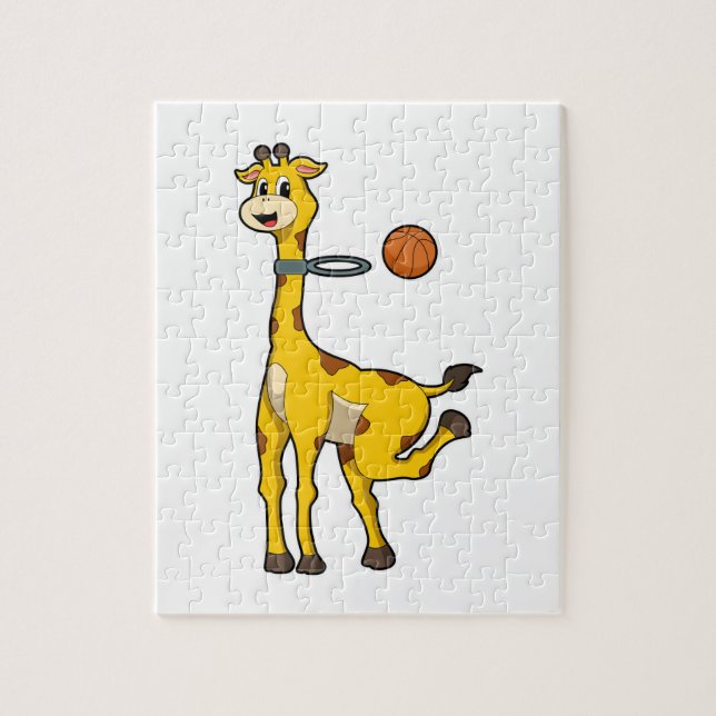 Quebra-cabeça Girafa no basquetebol (Vertical)