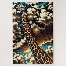 Girafa Surrealista – Design de Animal Artístico