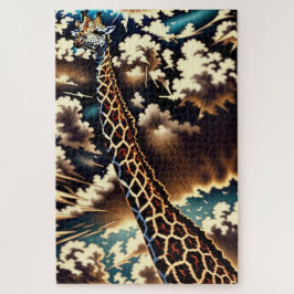 Quebra-cabeça Girafa Surrealista – Design de Animal Artístico