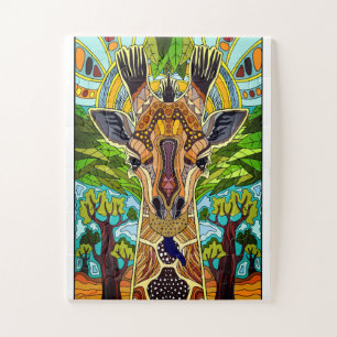 Quebra-cabeça Girafa tribal africana